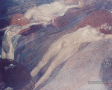 Bewegte Wasser symbolisme Gustav Klimt Peinture à l'huile